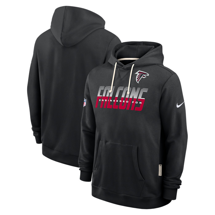Men's Atlanta Falcons Black Sideline Standard Issue Top Prospect Dri-FIT Hoodie